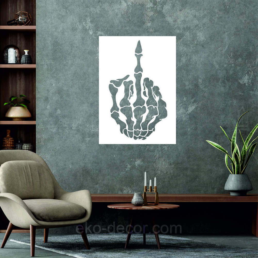 Декоративное настенное Панно «Средний палец» Декор на стену 90*64 см, Белый Киев - изображение 3