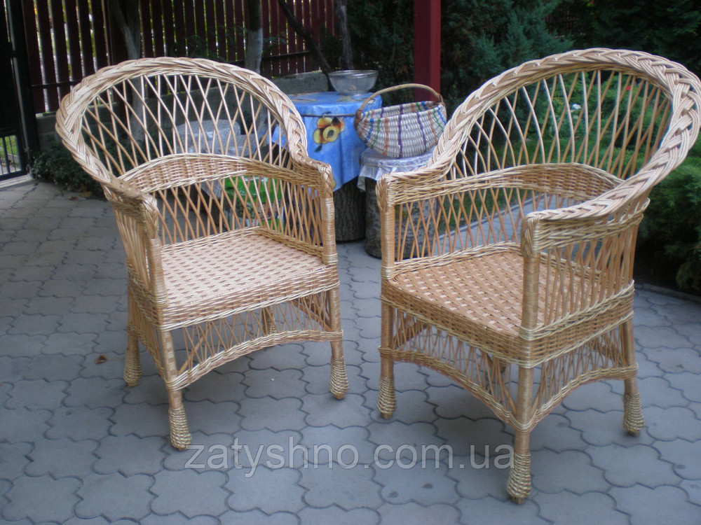 Набір меблів з лози | комплект меблів із низькою спинкою | 4 крісла та стіл плетений з лози Київ - фото 5