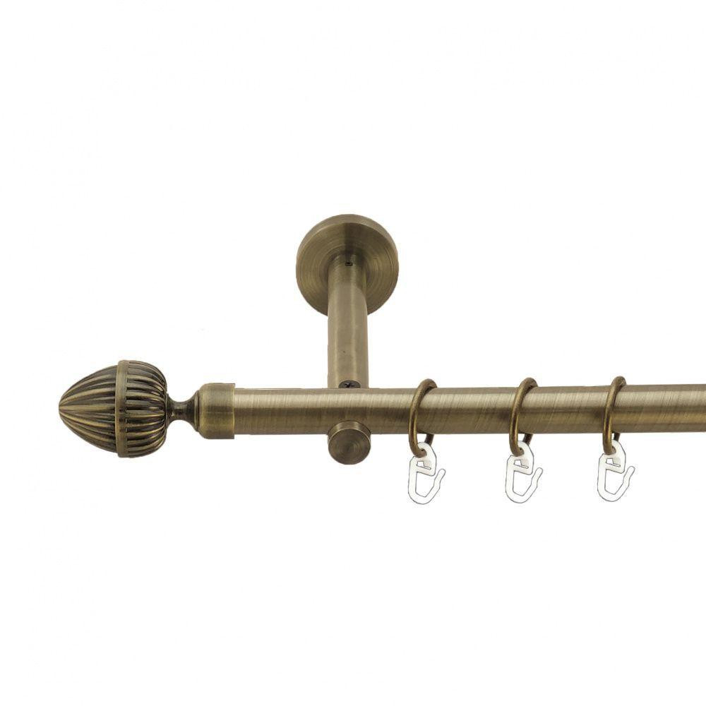 Карниз Orvit Одеон металевий однорядний циліндр+профіль (16 см) гладка труба кільце металеве Антик 19 мм 160 Львов - изображение 1