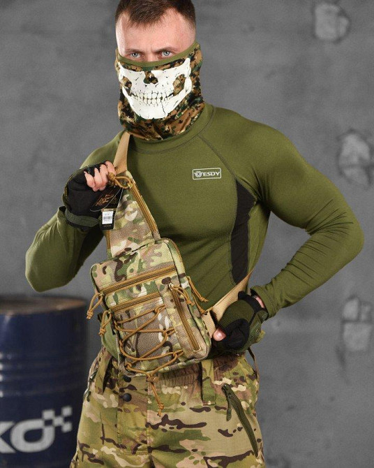 Сумка-слинг тактическая с одной лямкой SILVER KNIGHT мультикам  ВТ1023 Одесса - изображение 1