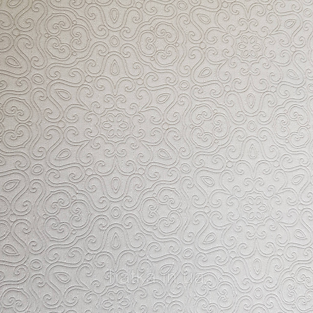 Шпалери метрові вінілові на флізелін Villa Marburg Lombardi вензелі завитки східний малюнок білий з сріблом Київ - фото 3