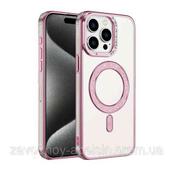 Iphone 15 Чехол магнит Стразы Diamond (розовый) Одесса