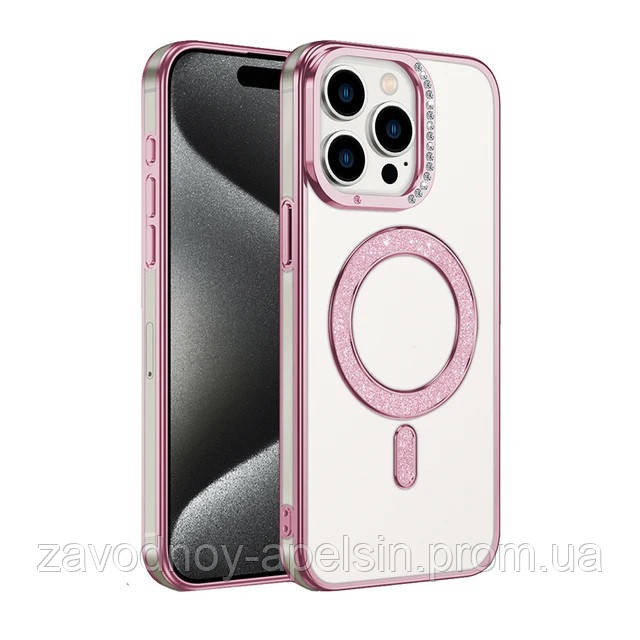 Iphone 15 Чехол магнит Стразы Diamond (розовый) Одесса - изображение 3