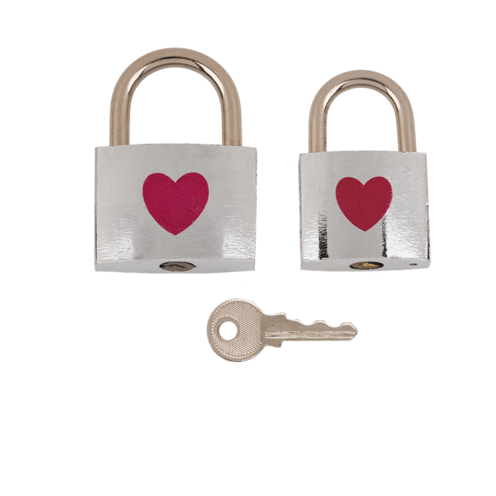 Металеві замочки з ключиком Love Lock, 4,7 см і 5 см Sex Aura Київ - фото 3