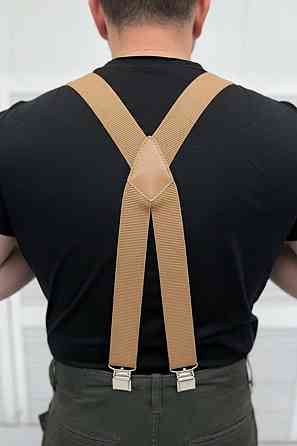Підтяжки для штанів навхрест х образні чоловічі койот міцні надійні виробник Польща Одеса