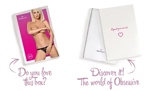 Мереживні танги з доступом Obsessive 828-THC-1 crotchless thong S/M, чорні Львов - изображение 8