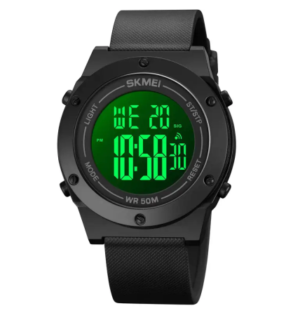 Чоловічий спортивний годинник Skmei 1772 (Чорний з білим) Київ