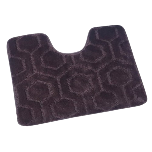 Набір килимків для ванної 2шт 60*100см+50*60см U-виріз Соти Standard коричневий поліпропілен Дариана Житомир - фото 5