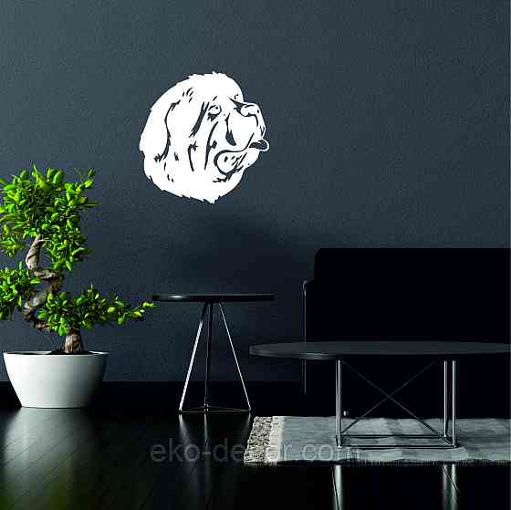 Декоративне настінне Панно «Мастиф», Декор на стіну 90*90 см, Білий Київ