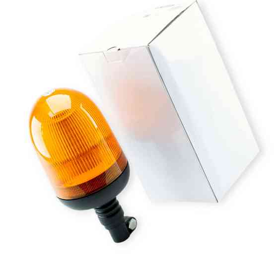 Мигалка LED 12 24В d-130мм, висота 270мм з кріпленням на трубу під роз'ємом, 3 режими жовта Мукачево