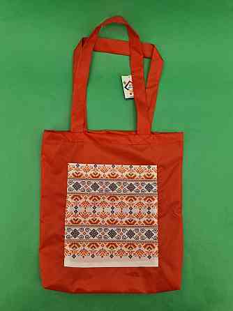Сумка з кишенею "Вишиванка" 01 40х35 см ручка 60 см червона горизонтальна (1 шт.) Харків