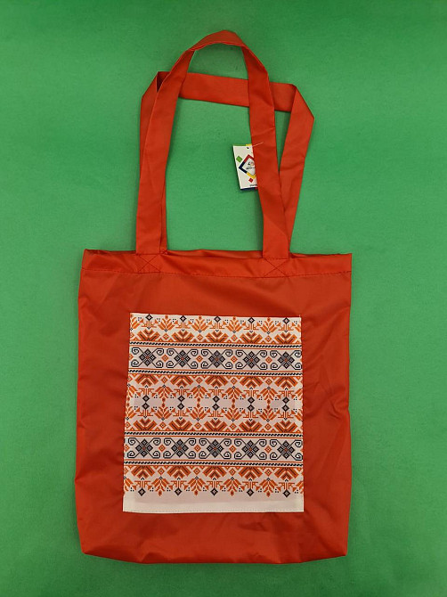 Сумка з кишенею "Вишиванка" 01 40х35 см ручка 60 см червона горизонтальна (1 шт.) Харків - фото 4