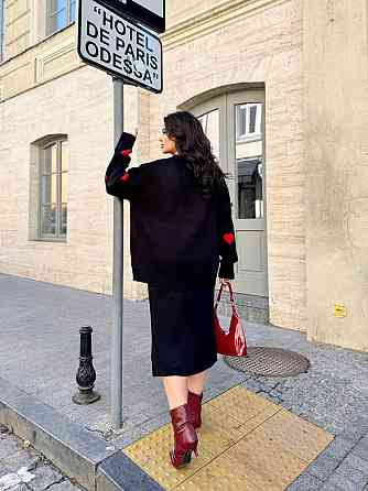 Жіночий теплий костюм двійка з сердечками дрібна машинна в'язка Одеса