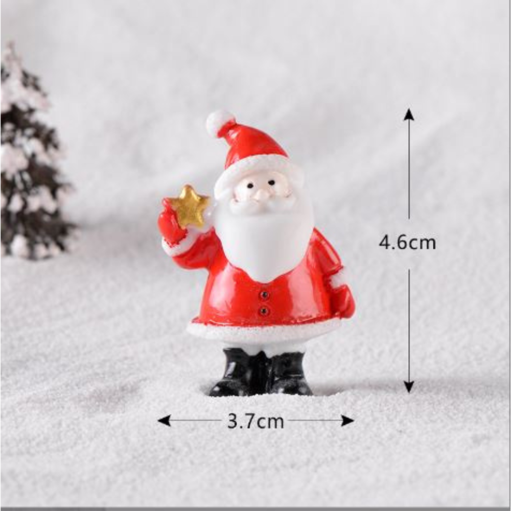 Миниатюрная рождественская фигурка Санта 4.6 х 3.7 см со звездой для новогоднего декора и творчества Одесса - изображение 1