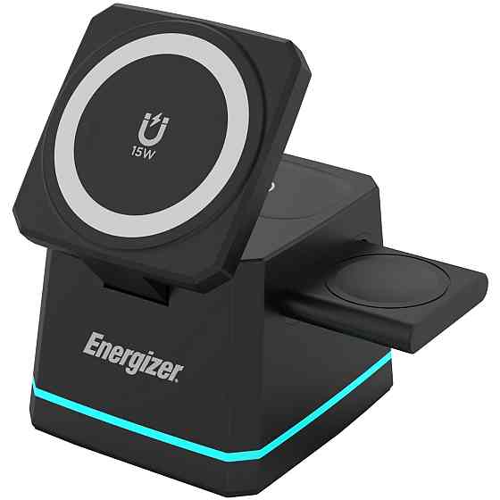 Зарядний пристрій 15W 3-in-1 Magnetic Wireless Fast Charger black Energizer Винница