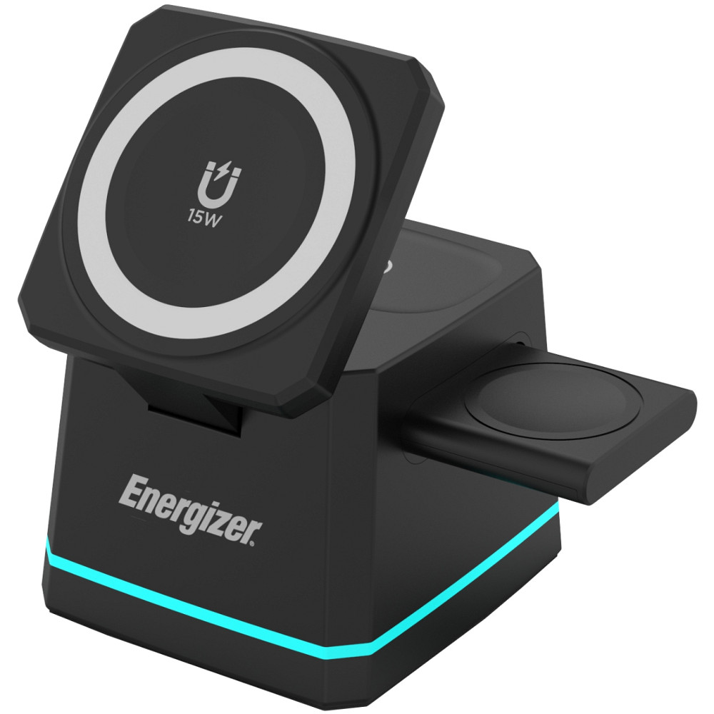 Зарядний пристрій 15W 3-in-1 Magnetic Wireless Fast Charger black Energizer Винница - изображение 1
