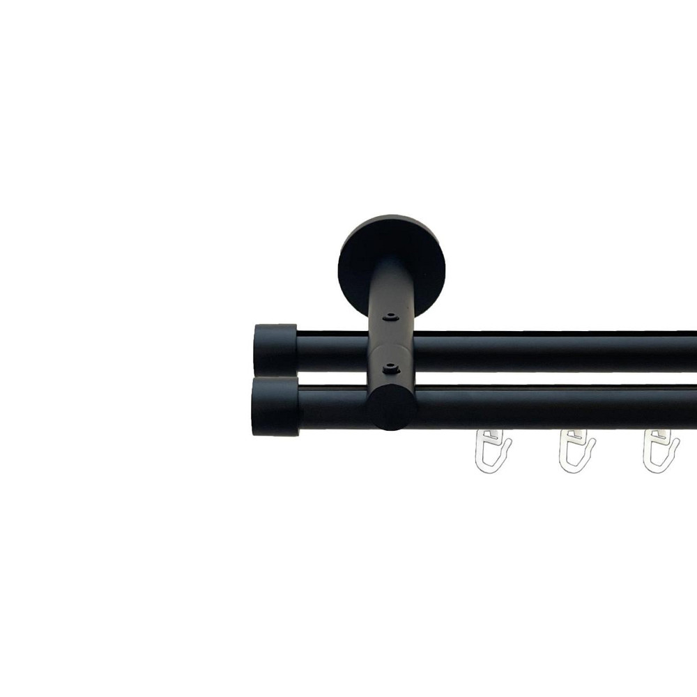 Карниз Orvit Заглушка металевий дворядний реверсивний профільна труба  Чорний Оксамит 19\19 мм 240 см (00-00026752) Львів - фото 1