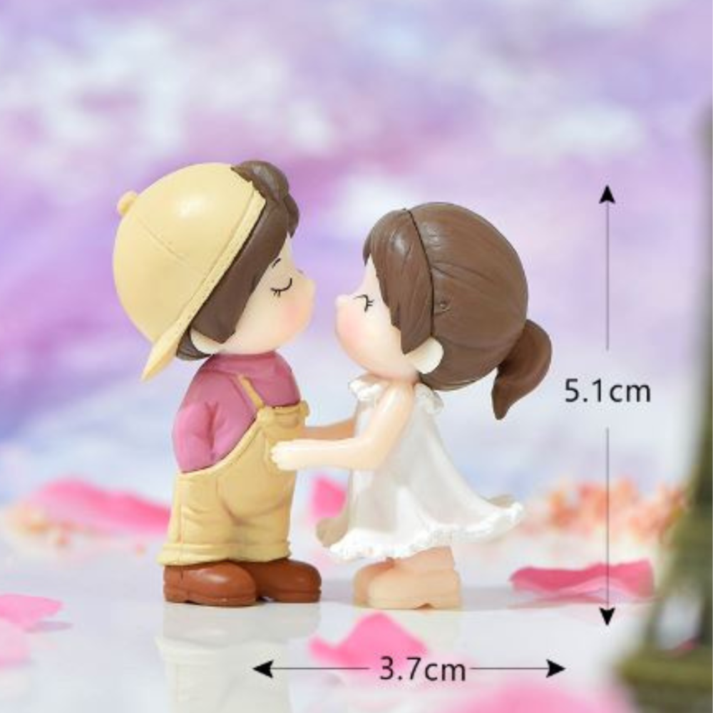 Декоративні садові фігурки Закохана пара для флораріуму кашпо міні саду мікроландшафту рокарія Блакитний Одеса - фото 2