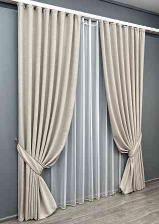 Комплект готових штор VR-Textil TWEED_V № 1914ш Попелястий 150х290 см 2 шт (33-0982) Київ