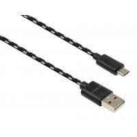 Дата кабель USB 2.0 AM to Micro 5P 2color nylon 1m black Vinga (VCPDCMBN31BK) Киев