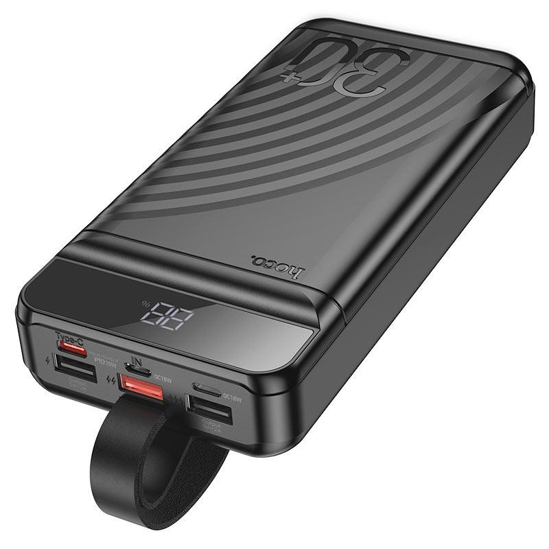 Зовнішній акумулятор HOCO J123B Element 22.5W+PD20W fully compatible power bank with digital display(30000mAh) Black Київ - фото 5