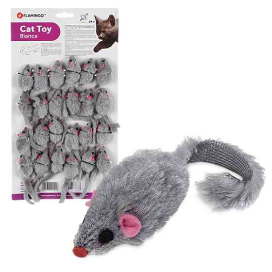 Flamingo Furry Mouse Grey ФЛАМИНГО МЫШЬ СЕРАЯ игрушка с погремушкой и кошачьей мятой для котов Киев