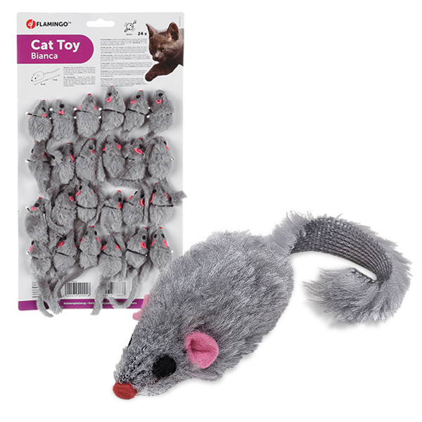 Flamingo Furry Mouse Grey ФЛАМІНГО МИША СІРА іграшка з брязкальцем і котячою м’ятою для котів Київ - фото 1