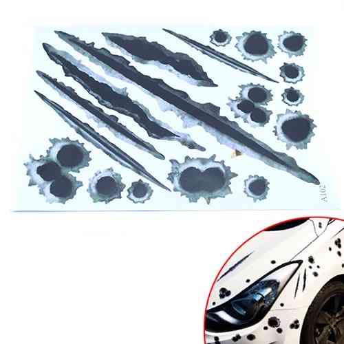 Наклейки 3D стикеры Дырки от пуль и Царапины 18шт для автомобиля Винница