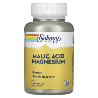Витаминно-минеральный комплекс Solaray Яблочная кислота и магний, Malic Acid Magnesium, 90 капсул (SOR-46355) Винница - изображение 1