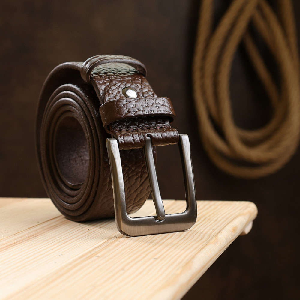 Добротний чоловічий ремінь Vintage 20744 Коричневий Київ - фото 8