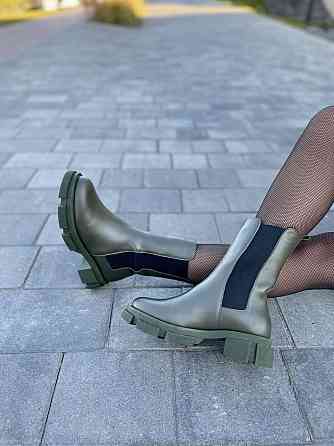 Женские ботинки GREMMY хакі натуральная кожа зима 36р.37р.(4854) Коломия