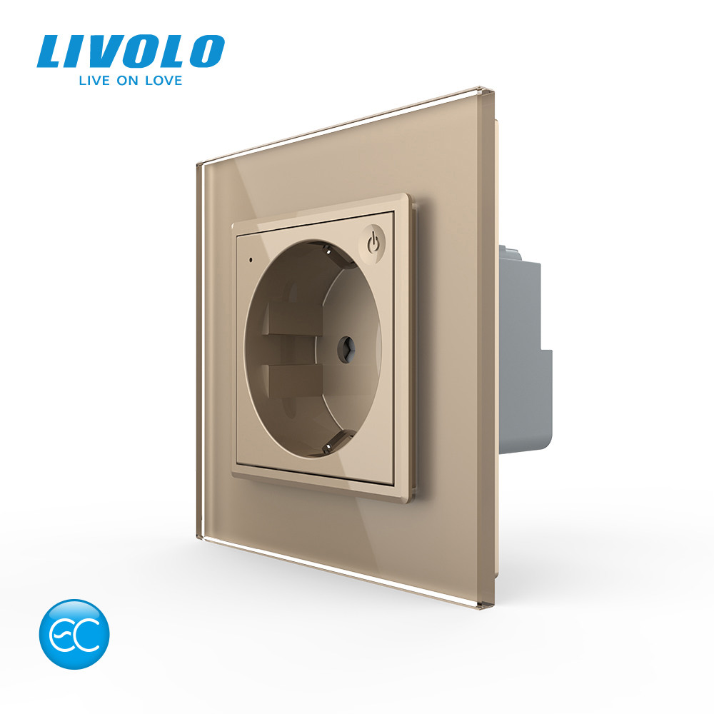 LIVOLO Розумна розетка EC з заземленням Livolo золото (VL-M7FCTC16AZ2-2AP) Коломыя - изображение 1