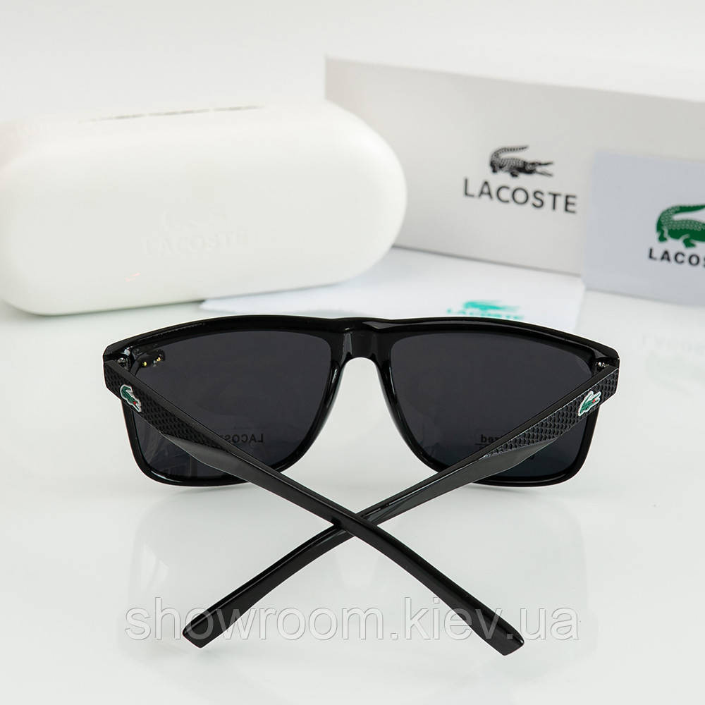 Мужские черные солнцезащитные очки с поляризацией Lacoste (0166) Киев - изображение 4