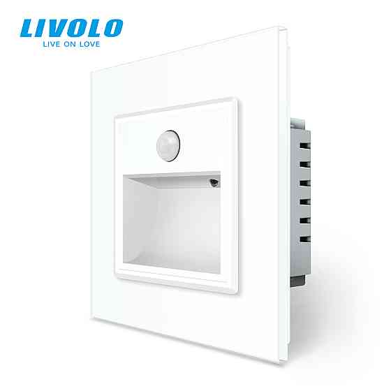 Cвітильник автоматичний для сходів підлоги датчик руху темряви, білий, 2700K, 220В, 0.35Вт, огляд 120°, затримка 40с, дальність 4м LIVOLO (722800511) Коломия