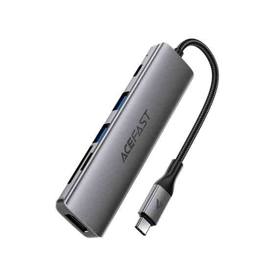 USB-хаб ACEFAST J18 USB-C 6-in-1 HUB docking station Metal Gray Одеса