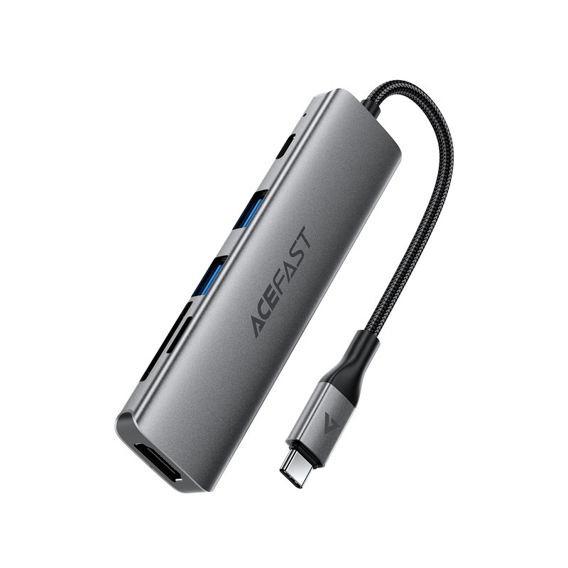 USB-хаб ACEFAST J18 USB-C 6-in-1 HUB docking station Metal Gray Одеса - фото 1