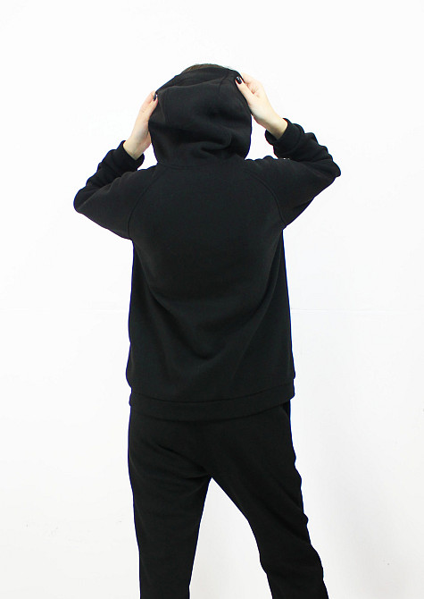 Костюм женский теплый спортивный на флисе кофта на змейке Черный 46/48 Харьков - изображение 4