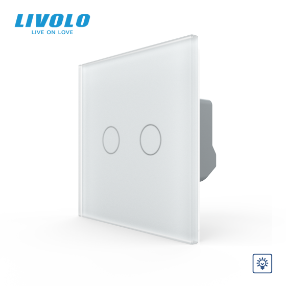 LIVOLO Сенсорний димер 2 сенсори LIVOLO білий матове скло Коломия