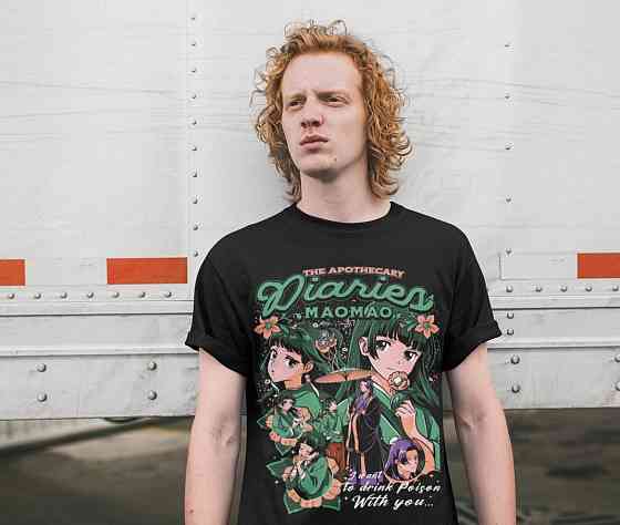 Футболка для мальчика аниме Маомао Апотхекарй Диариес Ессентиал оверсайз (рост от 165 до 180 ) Черний AnimeJ0906m Днепр