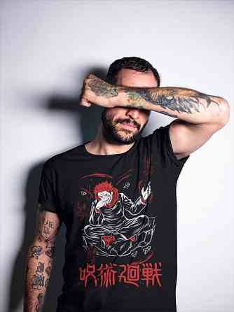 Футболка для мальчика аниме Магическая битва оверсайз (рост от 165 до 180 ) Черний AnimeJ0324m Днепр