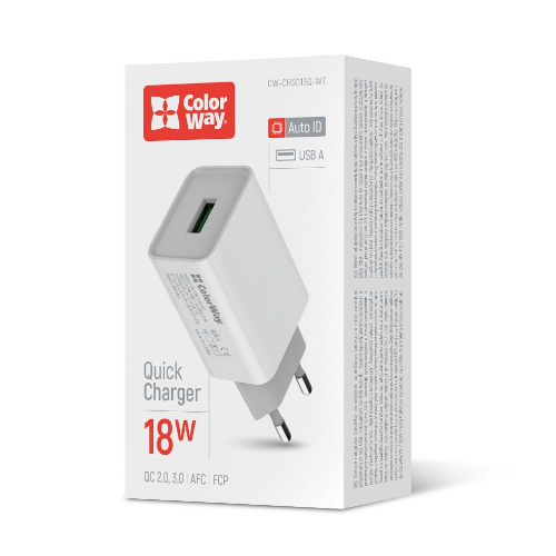 Зарядний пристрій мережевий USB 3,0A QC 18W білий ColorWay CW-CHS013Q-WT Житомир