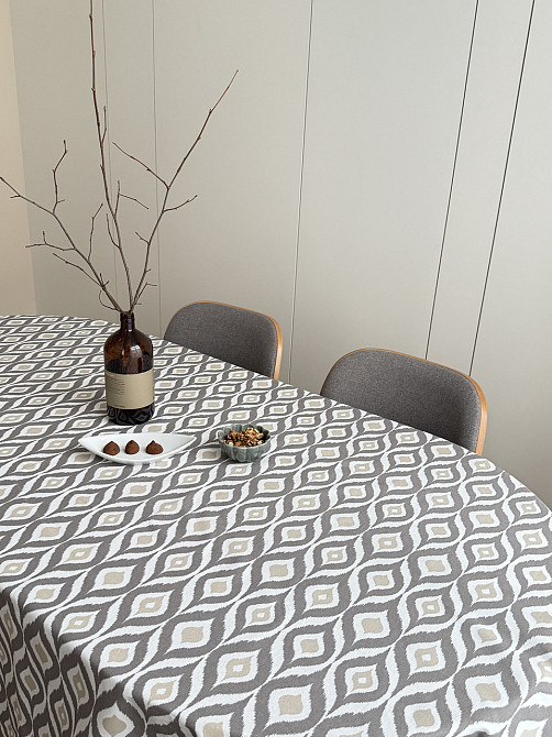 Ecotton Скатертина столова Ecotton DUCK 170х200 см водовідштовхувальна Абстракт сірий (27951/29 Коломия - фото 8