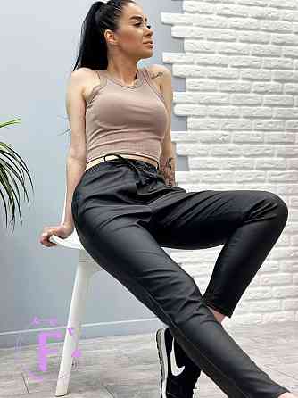 Демісезонні штани з екошкіри "Richy" (тонкі) оптом | Норма Чорний, 48 Київ