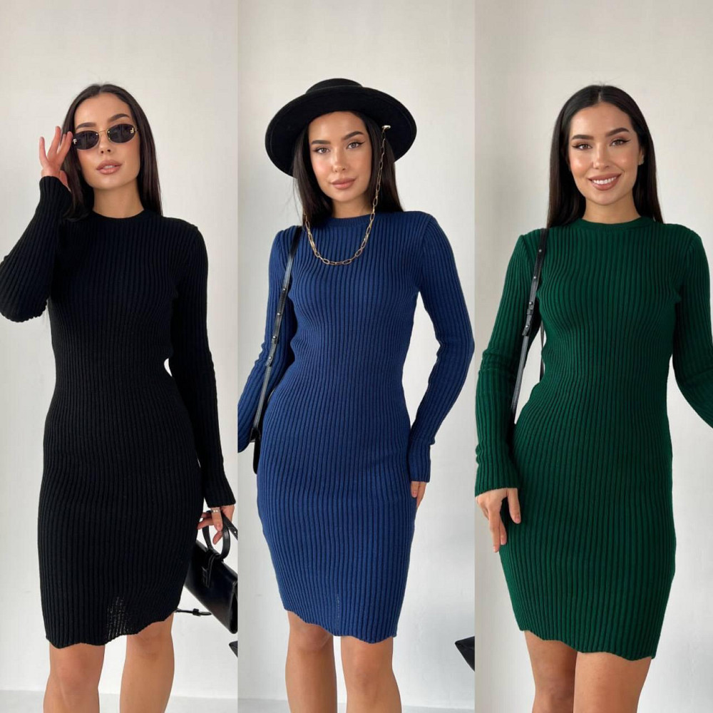 Женское базовое вязаное платье однотонный.  42-48р Киев - изображение 2