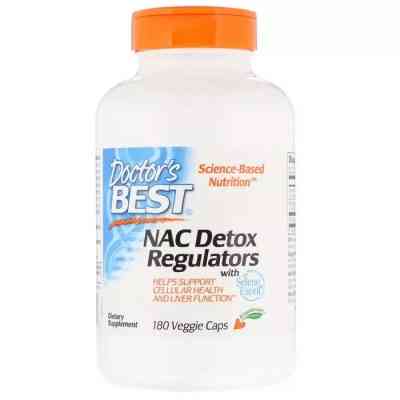 Вітамін Doctor&apos;s Best N-Ацетилцистеїн, NAC Detox Regulators, 180 гелевих капсул (DRB-00517) Вінниця