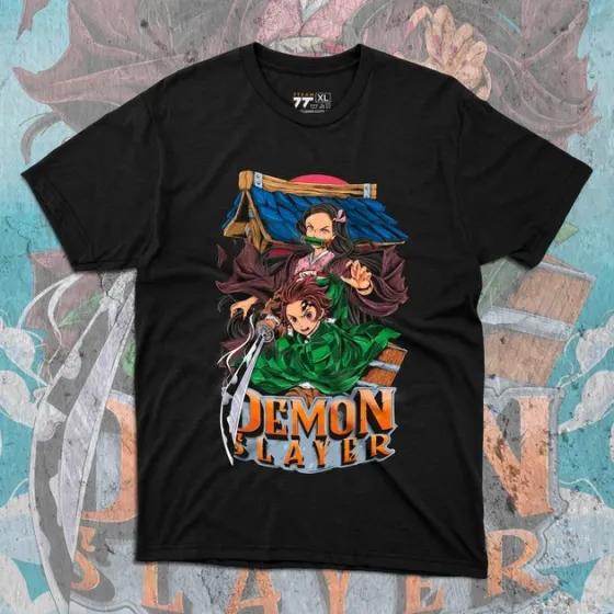 Футболка для подростка мальчика с принтом Клинок, рассекающий демонов Танжиро і Незуко Размер 160 Anime10050 Днепр