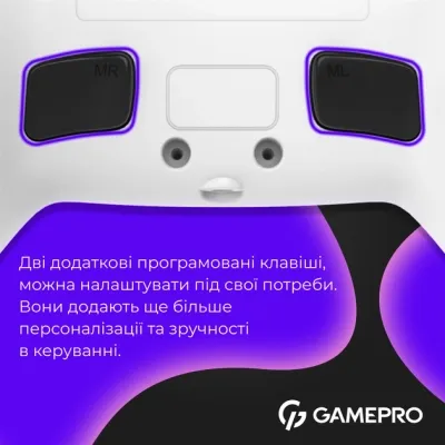 Геймпад GamePro GPS13W BT 5.3/USB/PC/iOS/Android/PS3/PS4 RGB White (GPS13W) Вінниця - фото 2