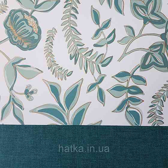 Шпалери вінілові на флізелін Caselio Mystery 0.53х10 м дитячі яскраві квіти листя зелені бірюзові на білому Київ
