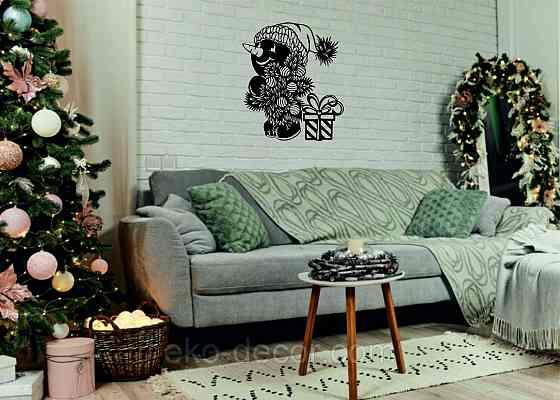 Декоративное настенное Панно «Снеговик», Декор на стену 70*59 см, Черный Киев