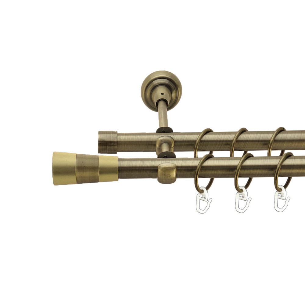 Карниз Orvit Валео металевий дворядний відкритий Антик 19\19 мм 160 см (4016370) Львів - фото 1